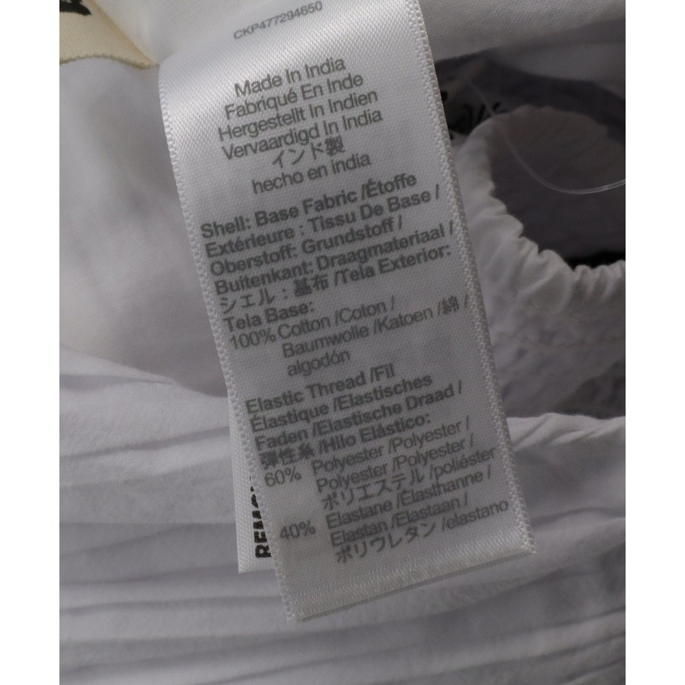 NWT Madewell Womens Poplin Crop Tube Top Pleated White Smocked Cotton Size 10 - Picture 9 of 10